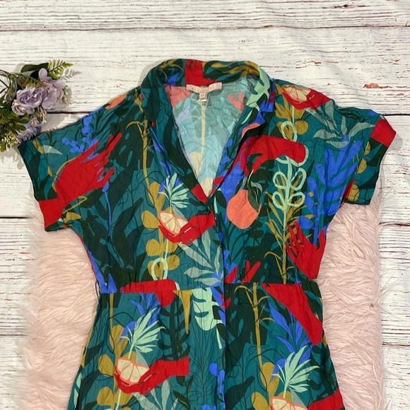 Hutch Tropical Print Maxi Dress - Blue and Red - Picture 10 of 12